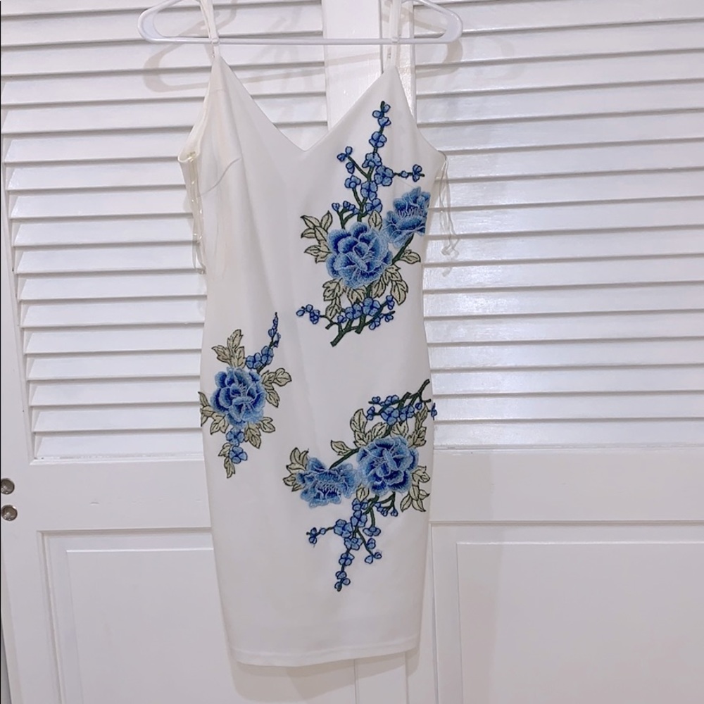 White cocktail dress.